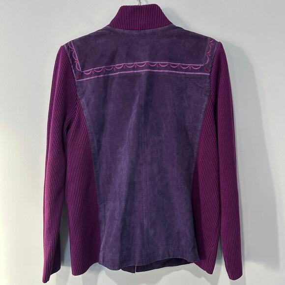 Bob Mackie Wearable Art Suede Leather Jacket size Medium - Picture 5 of 5